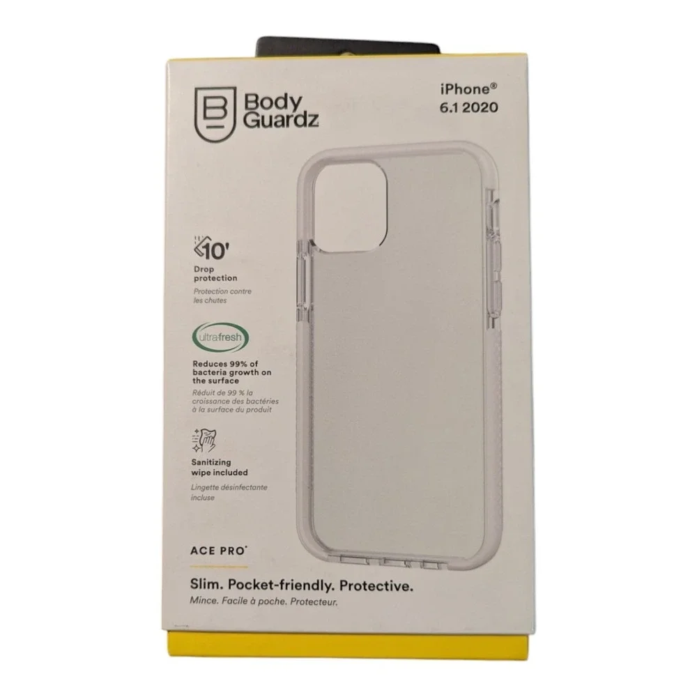 D8. BodyGuardz ACE Pro Case for Apple iPhone 12 & 12 Pro - Clear (Frosted Edges)